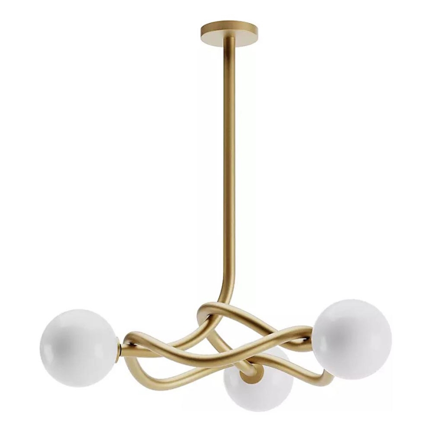 Redo 01-3256 - Luster na tyči CONFUSIO 3xE14/28W/230V pr. 76 cm zlatá