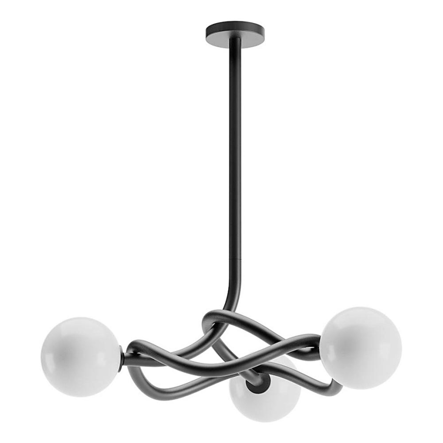 Redo 01-3257 - Luster na tyči CONFUSIO 3xE14/28W/230V pr. 76 cm čierna