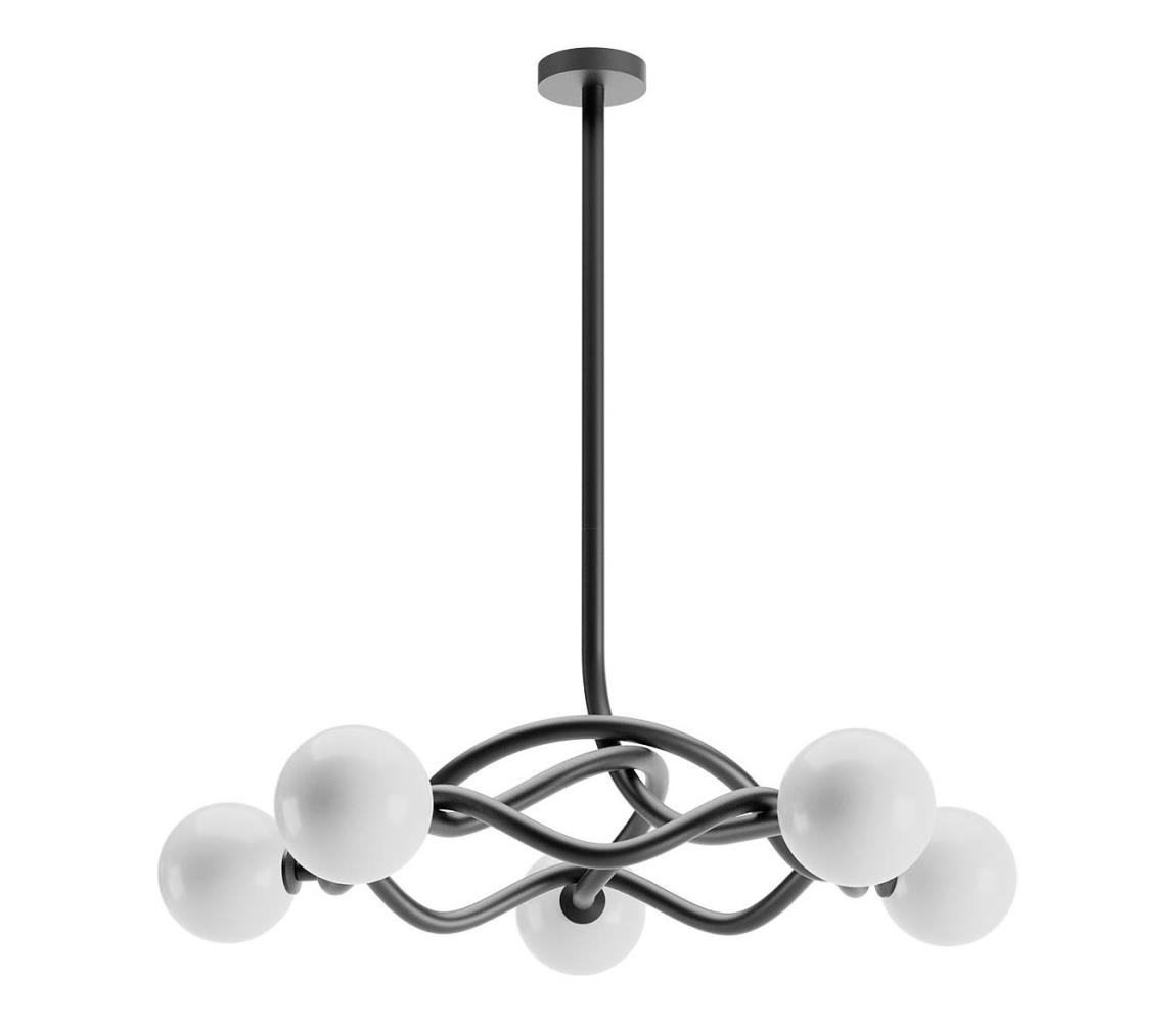 Redo 01-3259 - Luster na tyči CONFUSIO 5xE14/28W/230V, priemer 96 cm, čierny 01-3259