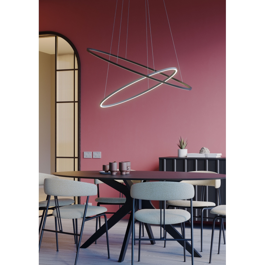 Redo 01-3299 - LED stmievateľný luster na lanku LEO LED/67W/230V 3000/4000K CRI 90 60x130 cm čierna