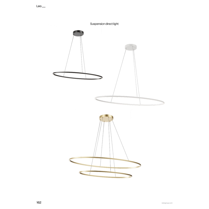 Redo 01-3299 - LED stmievateľný luster na lanku LEO LED/67W/230V 3000/4000K CRI 90 60x130 cm čierna