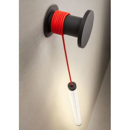 Redo 01-3302 - stmievateľná nástenná LED lampa SWING LED/9W/230V 3000/4000K CRI 90 čierna