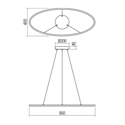 Redo 01-3338 - LED Stmievateľný luster na lanku LEO LED/48W/230V 3000/4000K CRI 90 bronzový