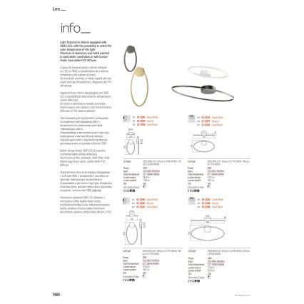 Redo 01-3342 - LED stmievateľný luster na lanku LEO LED/115W/230V 3000/4000K CRI 90 60x130 cm biela