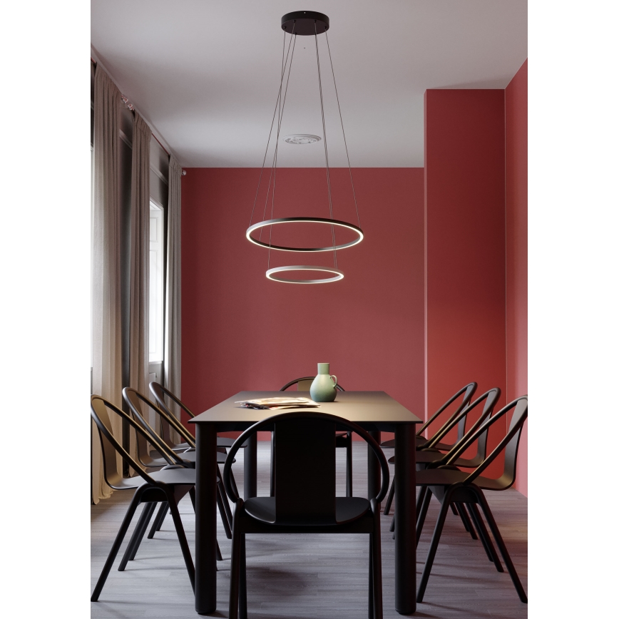 Redo 01-3343 - LED Stmievateľný luster na lane LEO LED/115W/230V 3000/4000K CRI 90 60x130 cm čierna