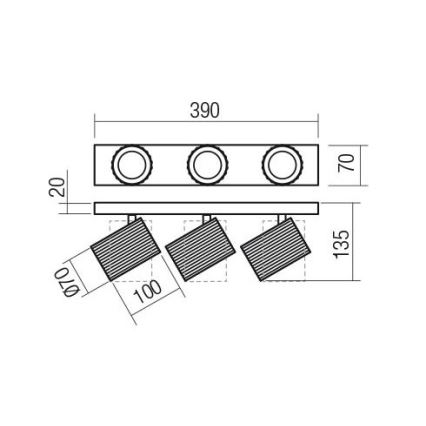 Redo 01-3405 - Bodové svietidlo DELPHI 3xGU10/7W/230V zlaté