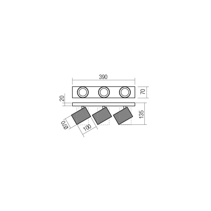 Redo 01-3405 - Bodové svietidlo DELPHI 3xGU10/7W/230V zlaté