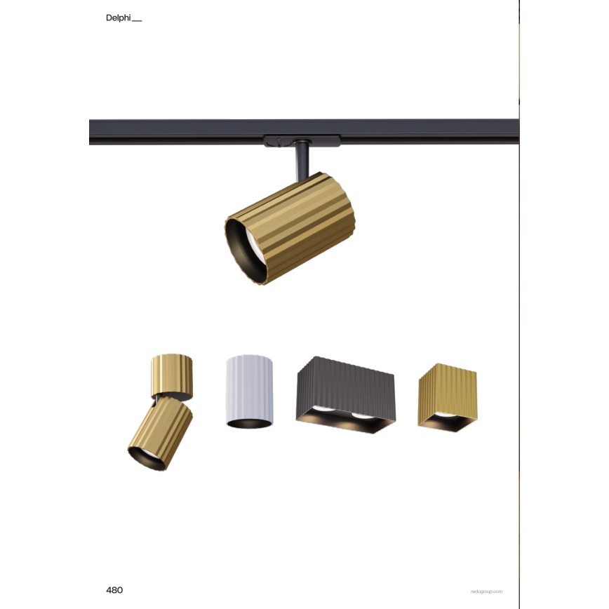 Redo 01-3412 - Bodové svietidlo DELPHI 2xGU10/7W/230V 16,1x8,1 cm čierna