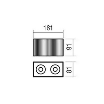 Redo 01-3412 - Bodové svietidlo DELPHI 2xGU10/7W/230V 16,1x8,1 cm čierna