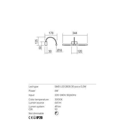 Redo 01-3464 - LED Obrazové svietidlo KENDO LED/6W/230V 34,4 cm CRI 92 biela