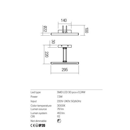 Redo 01-3468 - LED Obrazové svietidlo IKON LED/7,3W/230V 29,5 cm CRI 92 biela