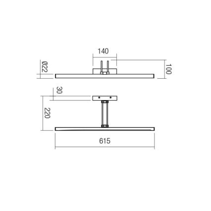 Redo 01-3473 - LED Obrazové svietidlo IKON LED/16,4W/230V 61,5 cm CRI 92 mosadz