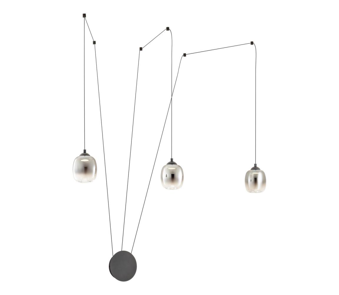 Redo 01-3485 -LED Stmievateľné nástenné svietidlo KHADI 3xLED/5,5W/230V čierne/dymové 01-3485