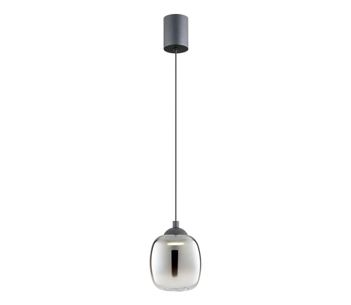 Redo 01-3486 - LED luster na lanku KHADI LED/6W/230V CRI90 pr.12 cm čierna/dymová 01-3486