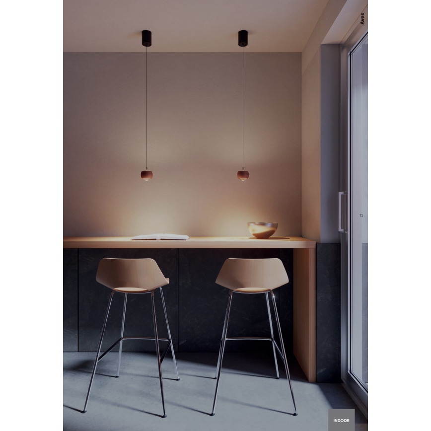Redo 01-3548 - LED Luster na lanku AVES LED/12W/230V pr. 9,6 cm CRI 90 meď