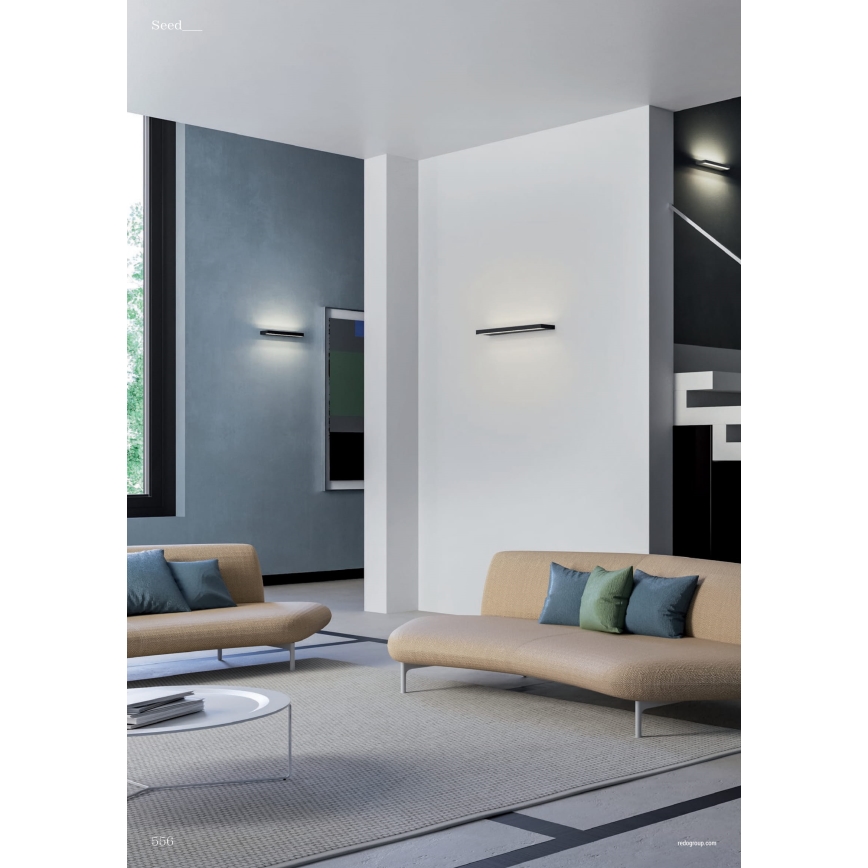 Redo 01-3553 - LED Nástenné svietidlo SEED LED/15W/230V čierna