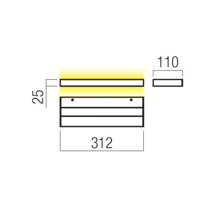 Redo 01-3553 - LED Nástenné svietidlo SEED LED/15W/230V čierna