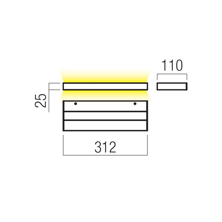 Redo 01-3553 - LED Nástenné svietidlo SEED LED/15W/230V čierna