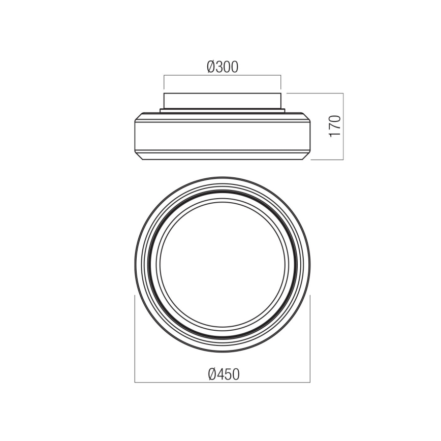 Redo 01-3590 - LED Stropné svietidlo SOLERA LED/36W/230V pr. 45 cm CRI 93 3000/4000K šedá