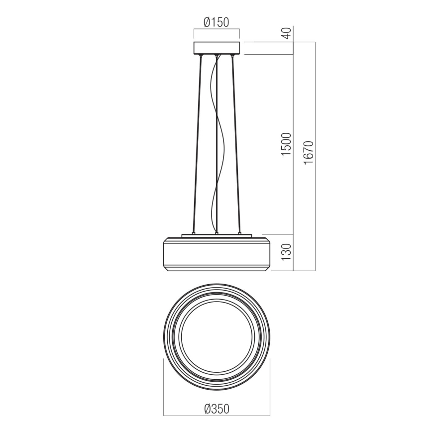 Redo 01-3591 - LED Luster na lanku SOLERA LED/24W/230V pr. 35 cm CRI 93 3000/4000K šedá