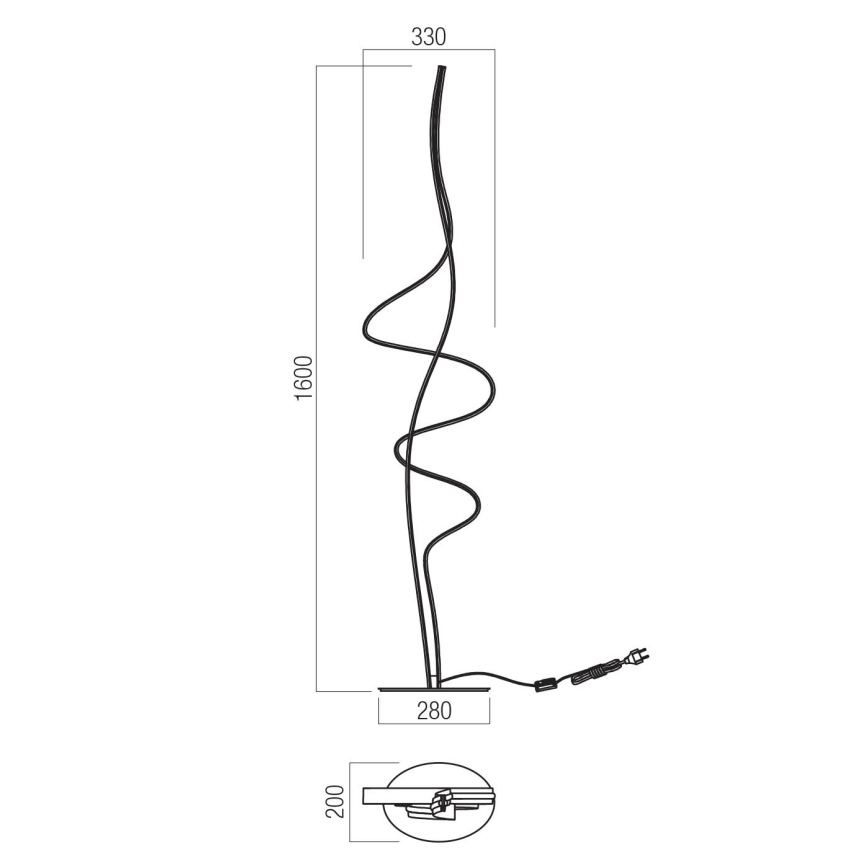 Redo 01-3626 - stmievateľná LED stojacia lampa IMPULS LED/36W/230V čierna