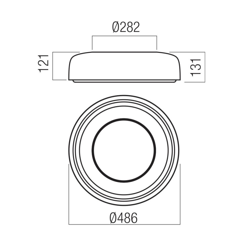Redo 01-3721 - LED stropné svietidlo DIP LED, 30 W, 230 V, 2700/3000/4000/5000/6500 K, CRI 90, priemer 48,6 cm, béžová