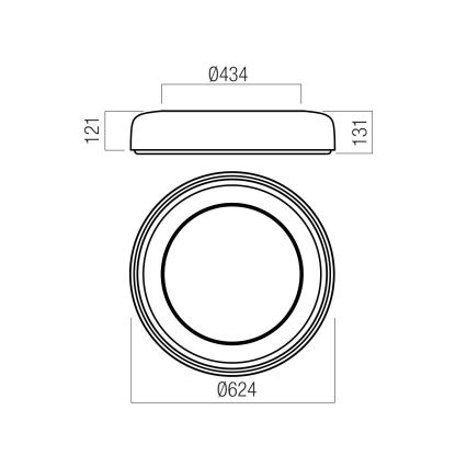 Redo 01-3723 - LED stropné svietidlo DIP LED/40W/230V 2700/3000/4000/5000/6500K CRI 90 priemer 62,4 cm béžová