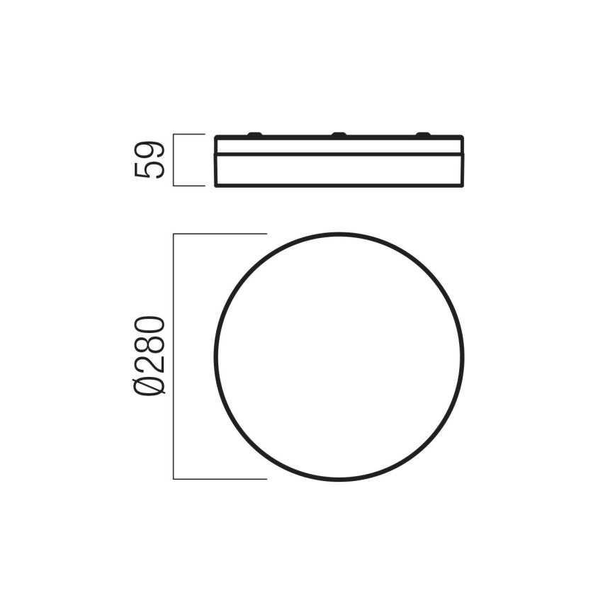 Redo 01-3736 - LED Kúpeľňové stropné svietidlo FRISBI LED/18W/230V pr. 28 cm CRI 90 3000/4000K IP44 čierna