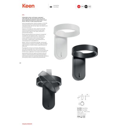 Redo 01-3763 - LED Nástenné svietidlo KEEN LED/6W/230V CRI 90 biela