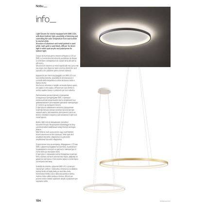 Redo 01-3807 - LED stmievateľné stropné svietidlo NOBU LED/60W/230V 3000/4000K CRI 90 zlaté