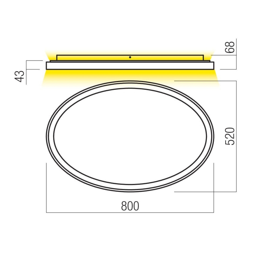 Redo 01-3810 - LED stmievateľné stropné svietidlo NOBU LED/80W/230V 3000/4000K CRI 90 zlaté