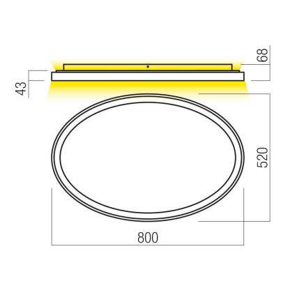 Redo 01-3811 - LED stmievateľné stropné svietidlo NOBU LED/80W/230V 3000/4000K CRI 90 čierna
