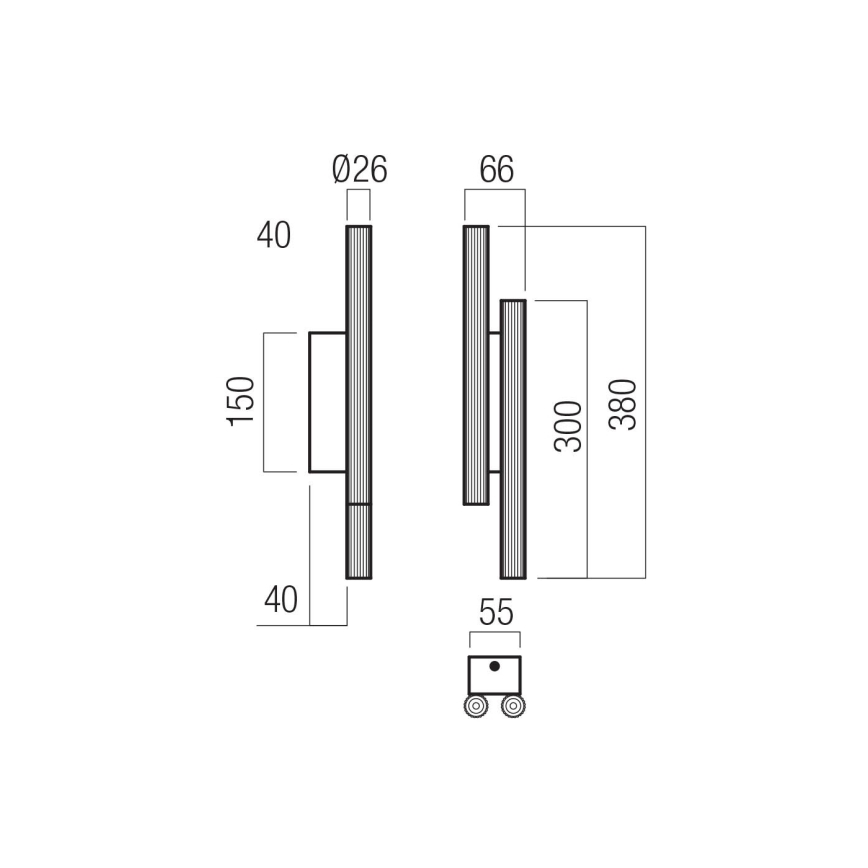 Redo 01-3852 - LED nástenné svietidlo NIKOS 4xLED/4 W/230 V CRI 90 čierne
