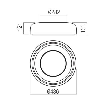 Redo 01-3940 - LED stropné svietidlo DIP LED/30W/230V 2700/3000/4000/5000/6500K CRI 90 priemer 48,6 cm biela