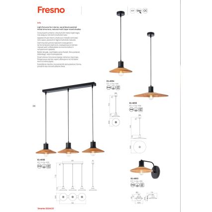 Redo 01-4053 - Nástenná lampa FRESNO 1xE27/42W/230V