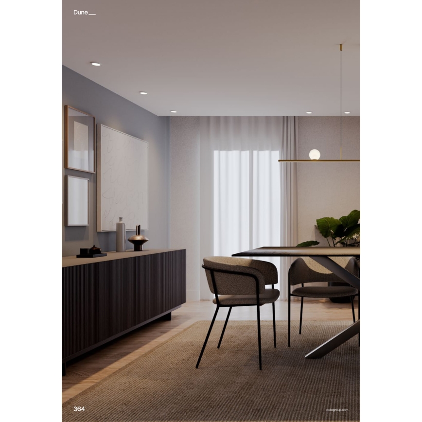 Redo 01-4301 - LED stmievateľný luster na lanku DUNE LED/48W/230V 3000K CRI 90 biela/zlatá