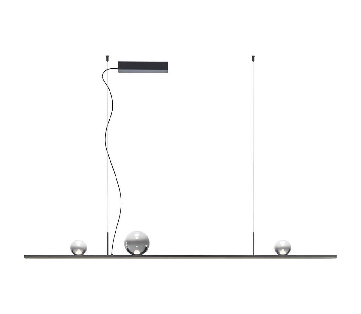 Redo 01-4302 - Stmievateľný LED luster na lanku DUNE LED/48W/230V čierna/dymová 01-4302
