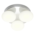 Redo 01-4306 - LED kúpeľňové stropné svietidlo OVUM 3xLED/5W/230V 3000/4000K CRI 90 Ø 24 cm IP44 biela/lesklý chróm