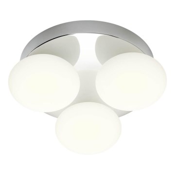 Redo 01-4306 - LED kúpeľňové stropné svietidlo OVUM 3xLED/5W/230V 3000/4000K CRI 90 Ø 24 cm IP44 biela/lesklý chróm