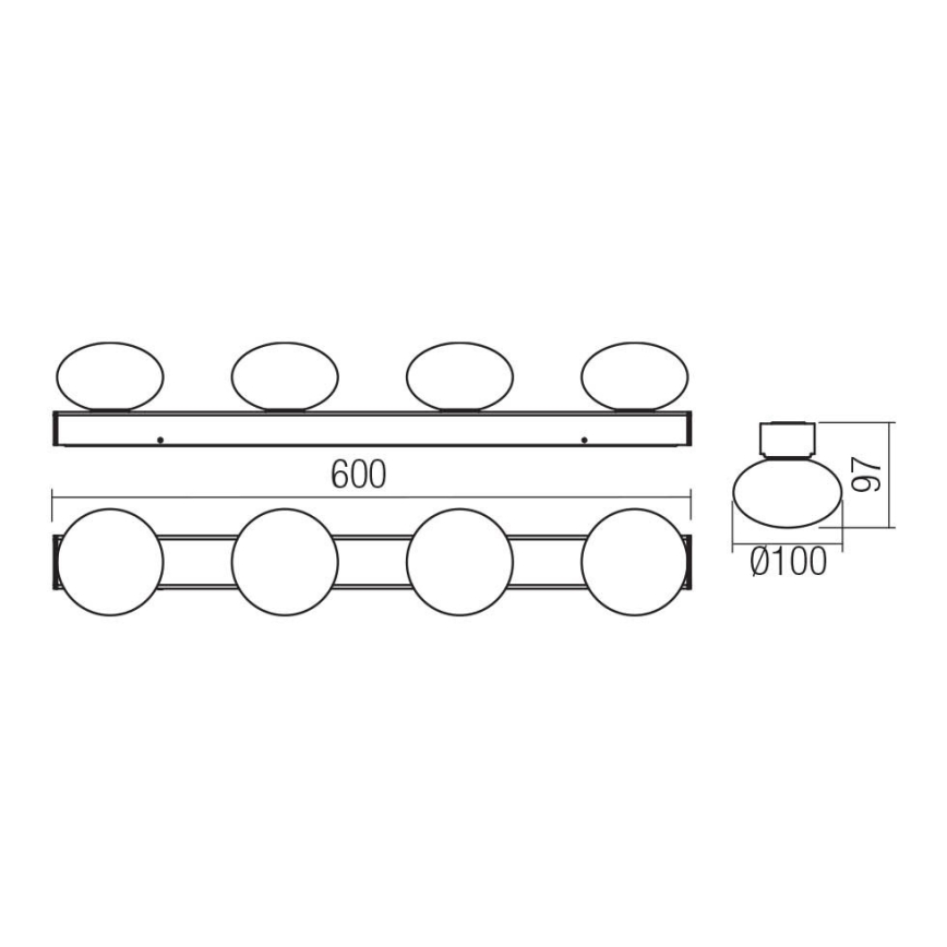 Redo 01-4309 - LED kúpeľňové stropné svietidlo OVUM 4xLED/5W/230V 3000/4000K CRI 90 IP44 biela/lesklý chróm