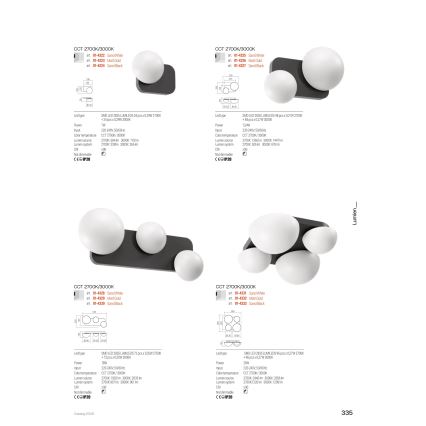 Redo 01-4332 - LED stropné svietidlo LUMIEN 4xLED/26W/230V 2700/3000K CRI 90 biela/zlatá