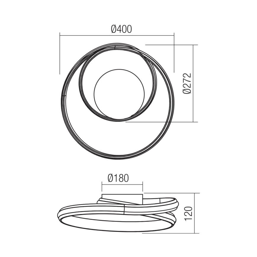 Redo 01-4355 - LED Stmievateľné nástenné svietidlo TORSION LED/30W/230V 2700/3000/4000K CRI 90 zlaté