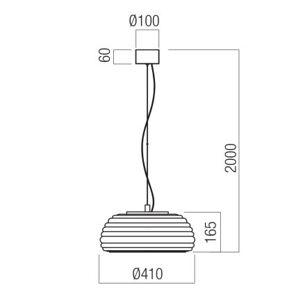 Redo 01-4542 - LED Stmieva­teľný luster na lanku ONDULA LED/16W/230V 2700K/3000K CRI 90 pr. 41 cm béžová/dymová