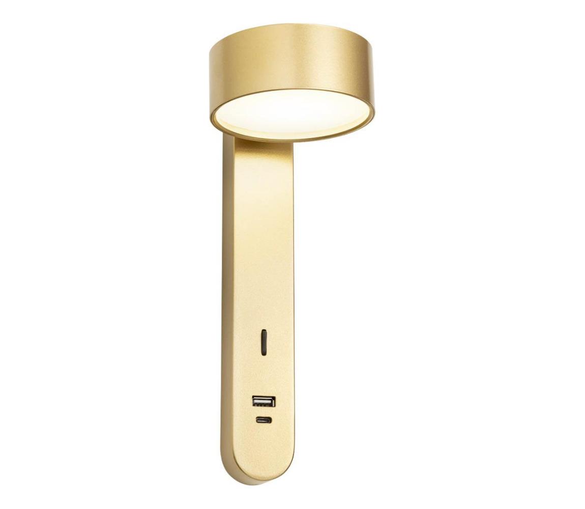 Redo 01-4641 - LED nástenné svietidlo SADES LED/6W/230V CRI 90 USB zlatá 01-4641