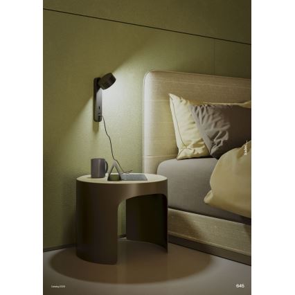 Redo 01-4643 - LED nástenné svietidlo SADES LED/6W/230V CRI 90 USB čierne