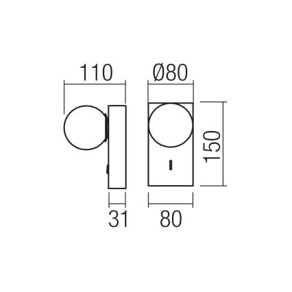 Redo 01-4656 - LED nástenné svietidlo NORMA LED/5W/230V CRI 90 USB biela
