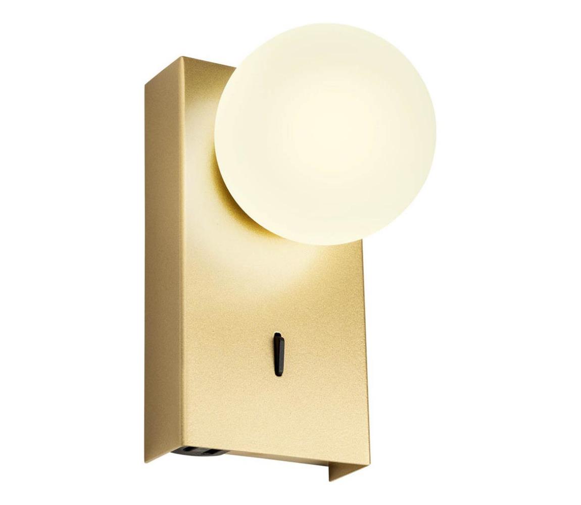 Redo 01-4657 - LED nástenné svietidlo NORMA LED/5W/230V CRI 90 USB zlaté 01-4657