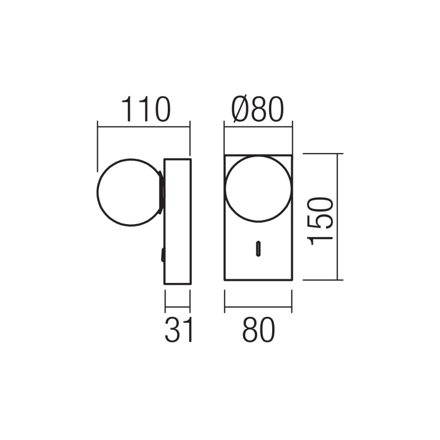 Redo 01-4657 - LED Nástenné svietidlo NORMA LED/5W/230V CRI 90 USB biela/zlatá