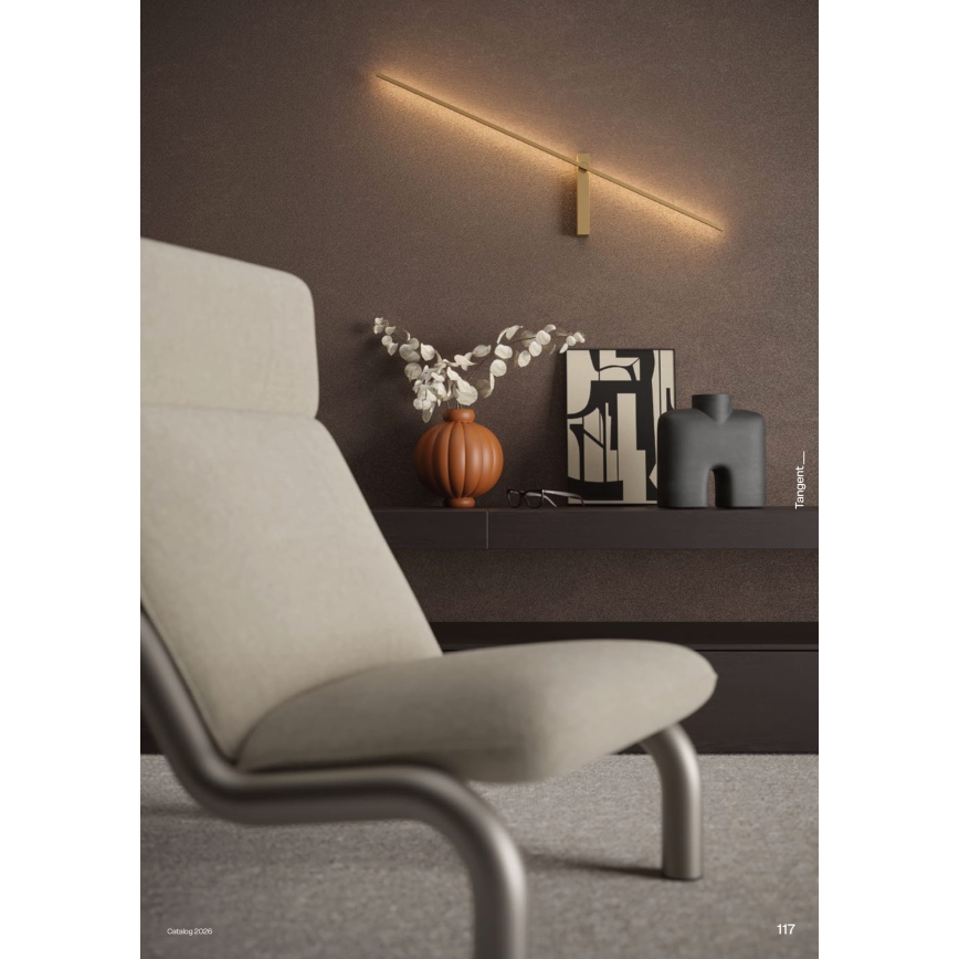 Redo 01-4672 - LED nástenné svietidlo TANGENT LED/6W/230V 2700/2850/3000K 73 cm CRI 90 zlaté