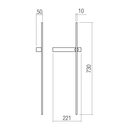 Redo 01-4672 - LED nástenné svietidlo TANGENT LED/6W/230V 2700/2850/3000K 73 cm CRI 90 zlaté